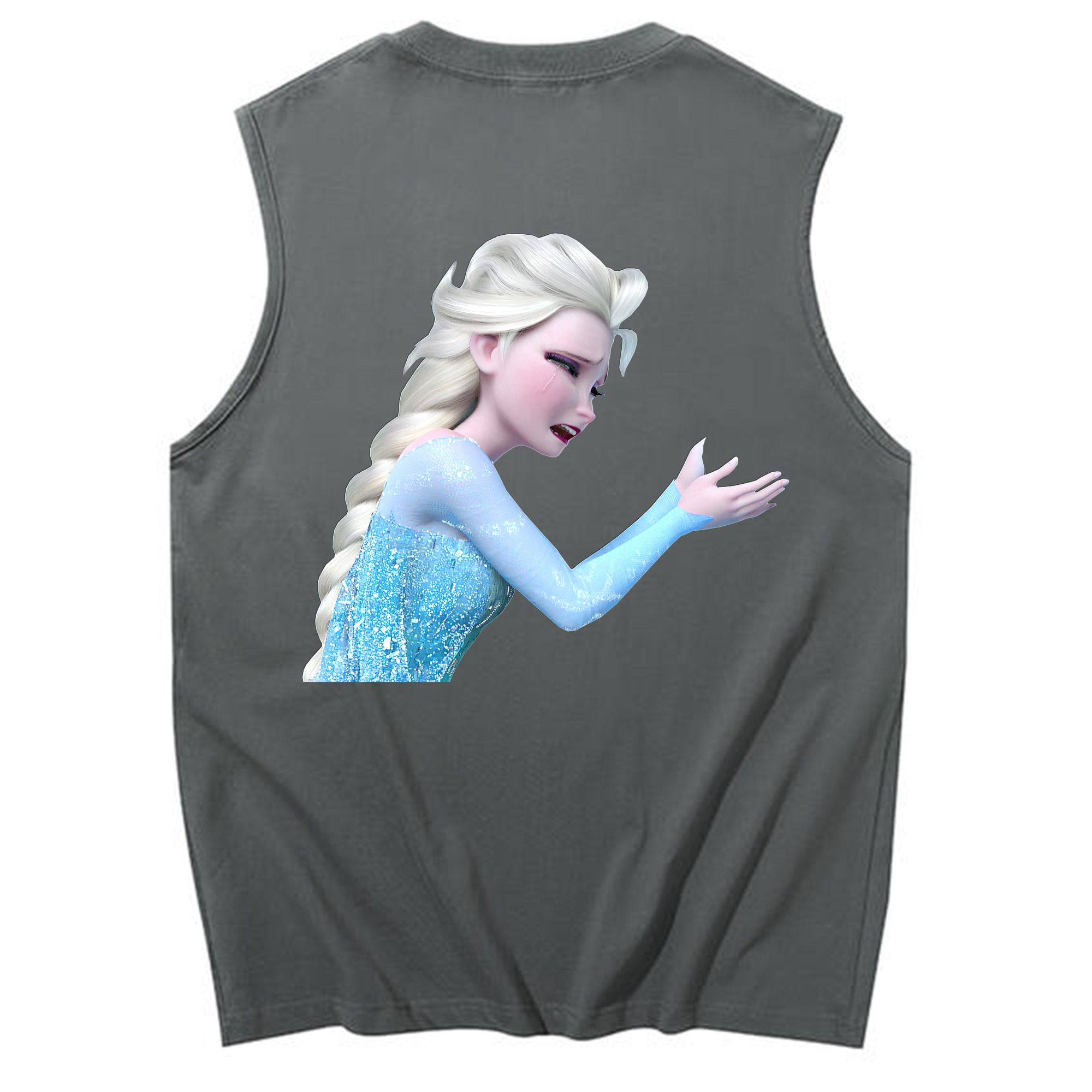 （画像用） アナと雪の女王 アンナ エルサ Frozen Anna Elsa コットン100％タンクトップ（背面プリント）